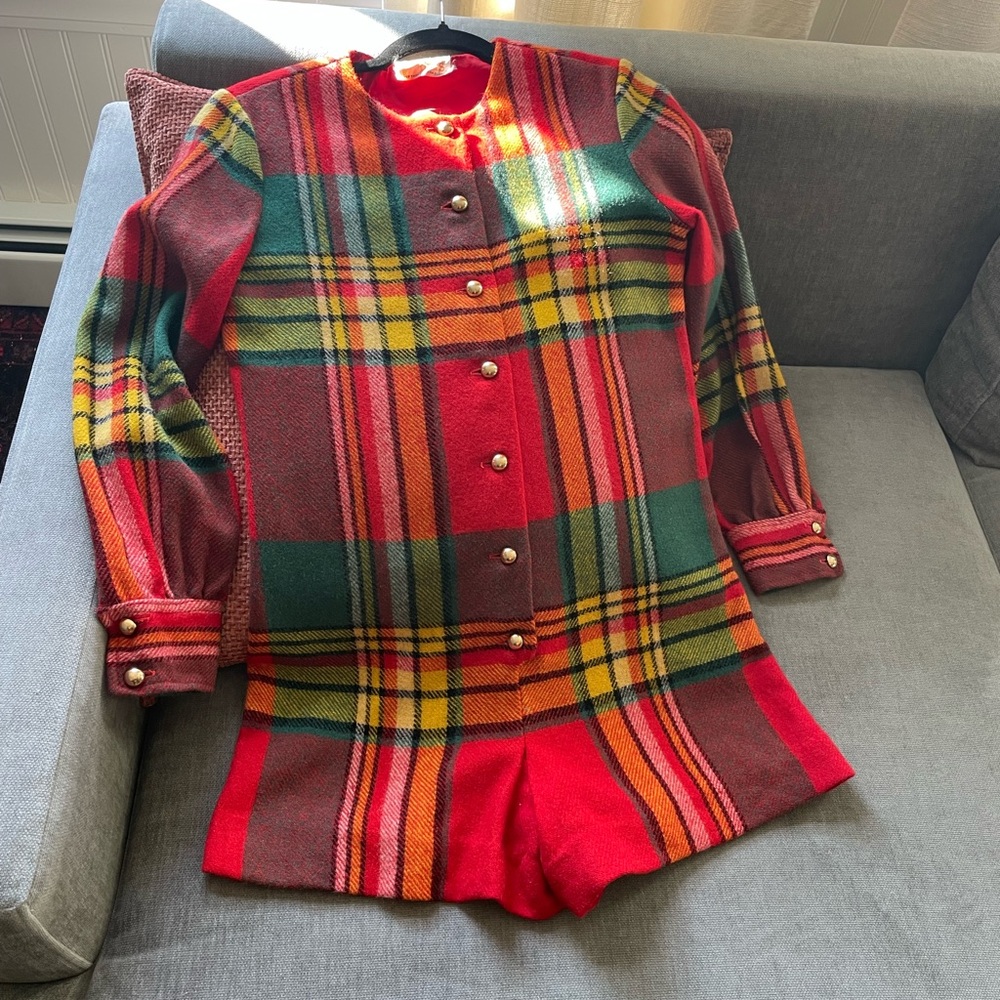 Plaid wool jumpsuit/romper size XS/S